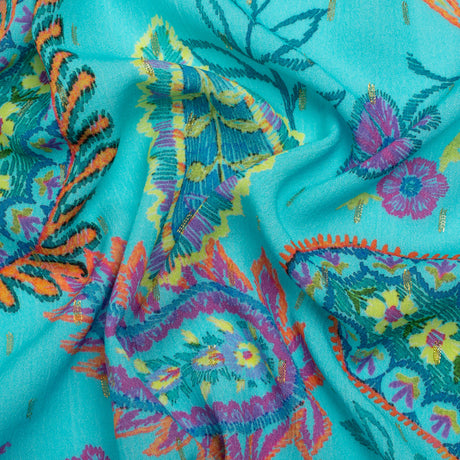 Mood Exclusive Aquarium Garden Metallic Dotted Crinkled Viscose Crepe