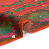 Mood Exclusive Red Let us Lotus Metallic Dotted Crinkled Viscose Crepe Panel