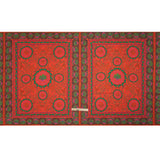 Mood Exclusive Red Let us Lotus Metallic Dotted Crinkled Viscose Crepe Panel