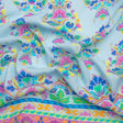 Mood Exclusive Sky Floral Feast Metallic Dotted Crinkled Viscose Crepe