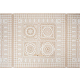 Mood Exclusive Beige Tapestry Tiles Metallic Dotted Crinkled Viscose Crepe Panel