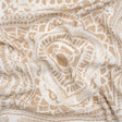 Mood Exclusive Beige Tapestry Tiles Metallic Dotted Crinkled Viscose Crepe Panel