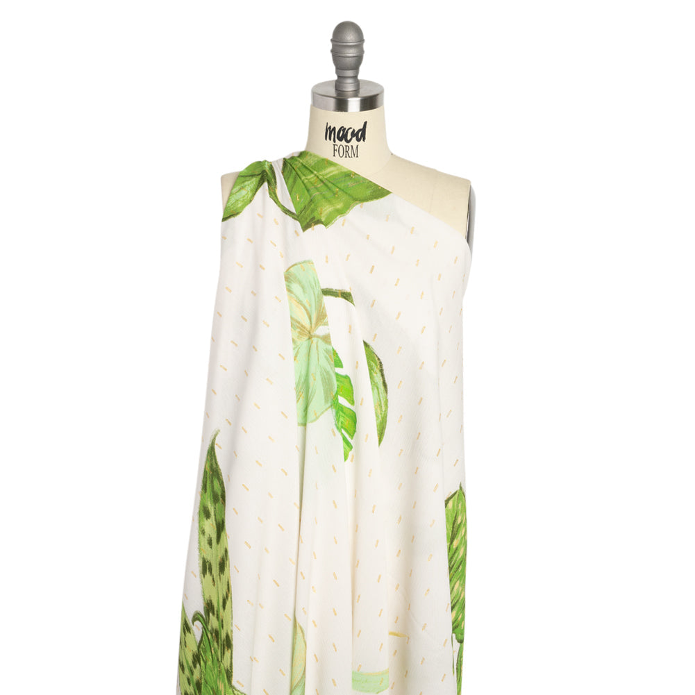 Mood Exclusive Greenhouse Tour Metallic Dotted Crinkled Viscose Crepe