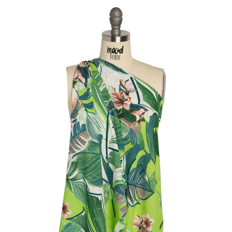 Mood Exclusive White Jive with Jungle Metallic Dotted Crinkled Viscose Crepe