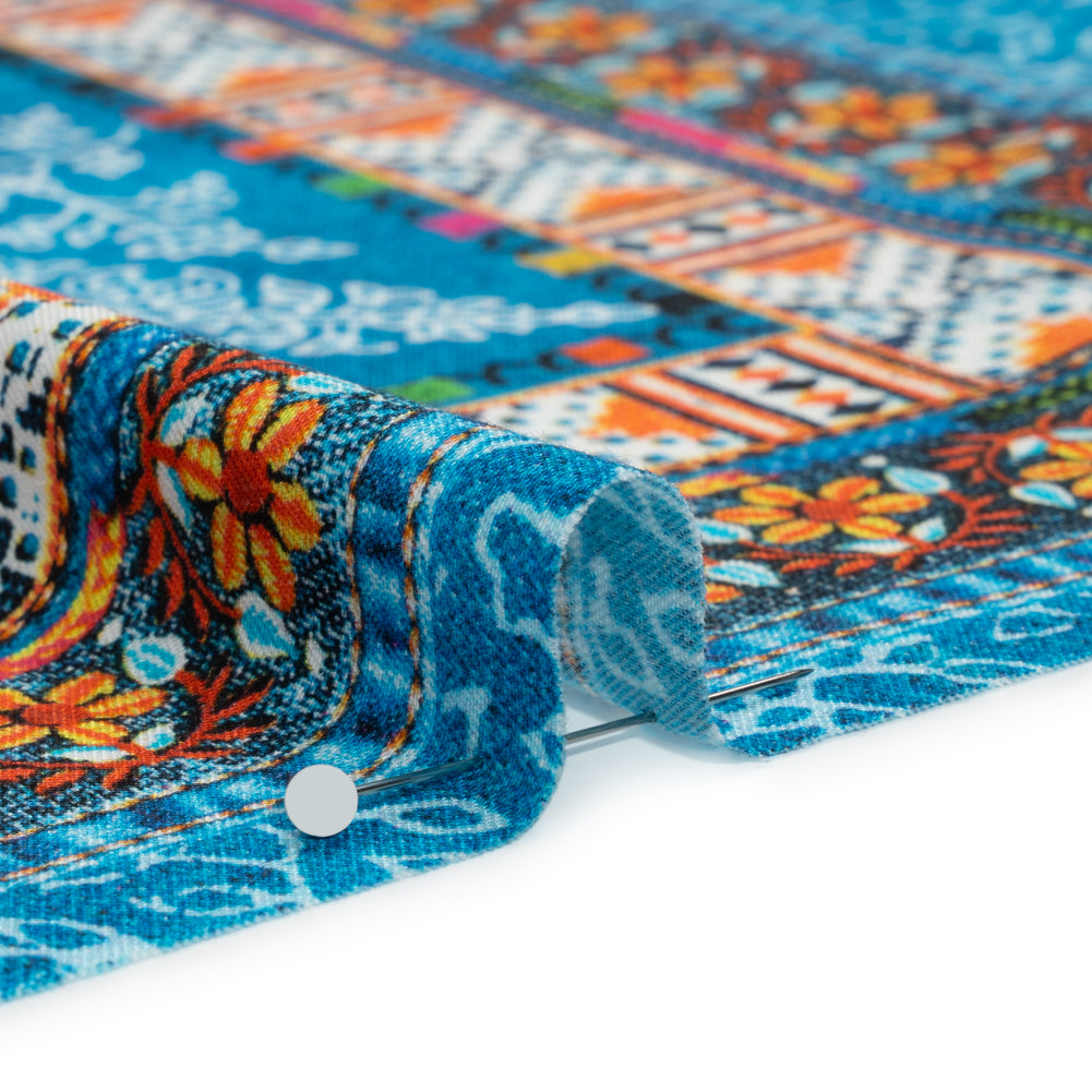 Mood Exclusive Blue Bandana Bonanza Stretch Sustainable Rayon Batiste Panel