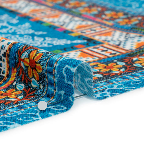 Mood Exclusive Blue Bandana Bonanza Stretch Sustainable Rayon Batiste Panel