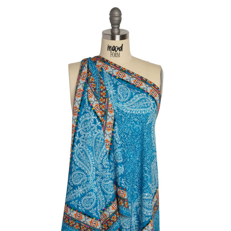 Mood Exclusive Blue Bandana Bonanza Stretch Sustainable Rayon Batiste Panel