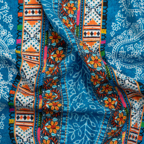 Mood Exclusive Blue Bandana Bonanza Stretch Sustainable Rayon Batiste Panel