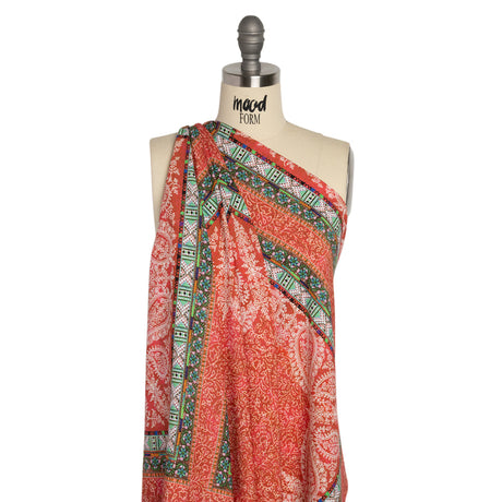 Mood Exclusive Red Bandana Bonanza Stretch Sustainable Rayon Batiste Panel