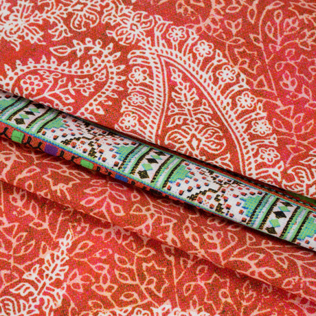 Mood Exclusive Red Bandana Bonanza Stretch Sustainable Rayon Batiste Panel