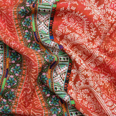 Mood Exclusive Red Bandana Bonanza Stretch Sustainable Rayon Batiste Panel