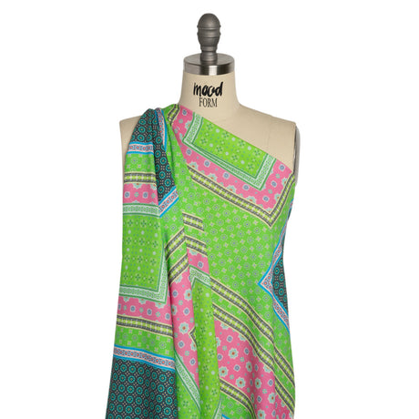 Mood Exclusive Lime Vibrant Views Stretch Sustainable Rayon Batiste Panel