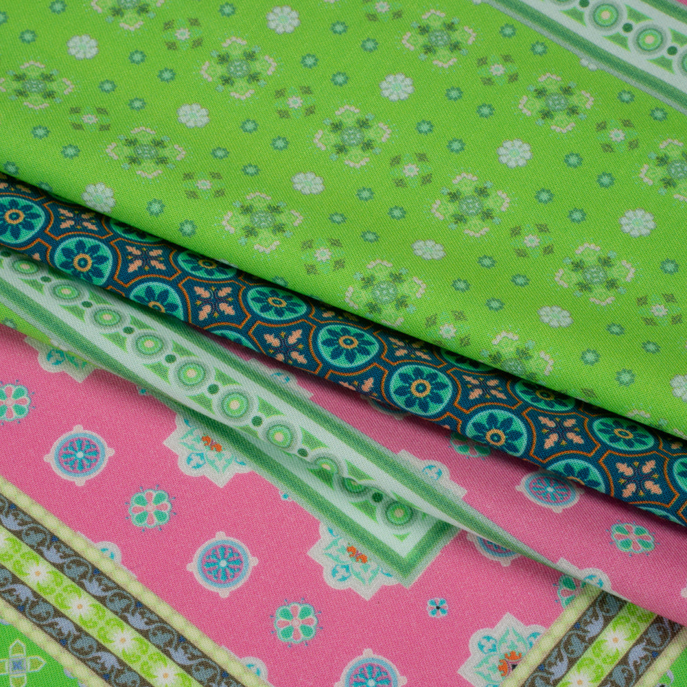 Mood Exclusive Lime Vibrant Views Stretch Sustainable Rayon Batiste Panel