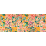 Linen and Rayon Woven Print - Peach and Orange Floral Patchwork - Mood Exclusive Citrus Garden Collage