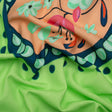 Linen and Rayon Woven Print - Green and Orange Large Pixelated Paisley - Mood Exclusive In the Limelight