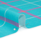 Linen and Rayon Woven Print - Turquoise and Purple Plaid - Mood Exclusive Guest List
