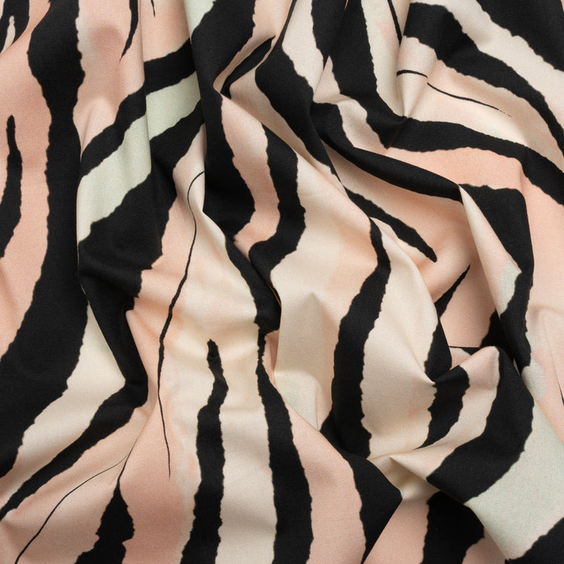 Mood Exclusive Pink Zebrine Zeal Stretch Cotton Poplin