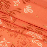 Mood Exclusive Pink Synchronized Snapdragon Metallic Dotted Crinkled Viscose Crepe