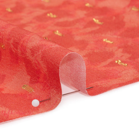 Mood Exclusive Carnation Creation Metallic Dotted Crinkled Viscose Crepe