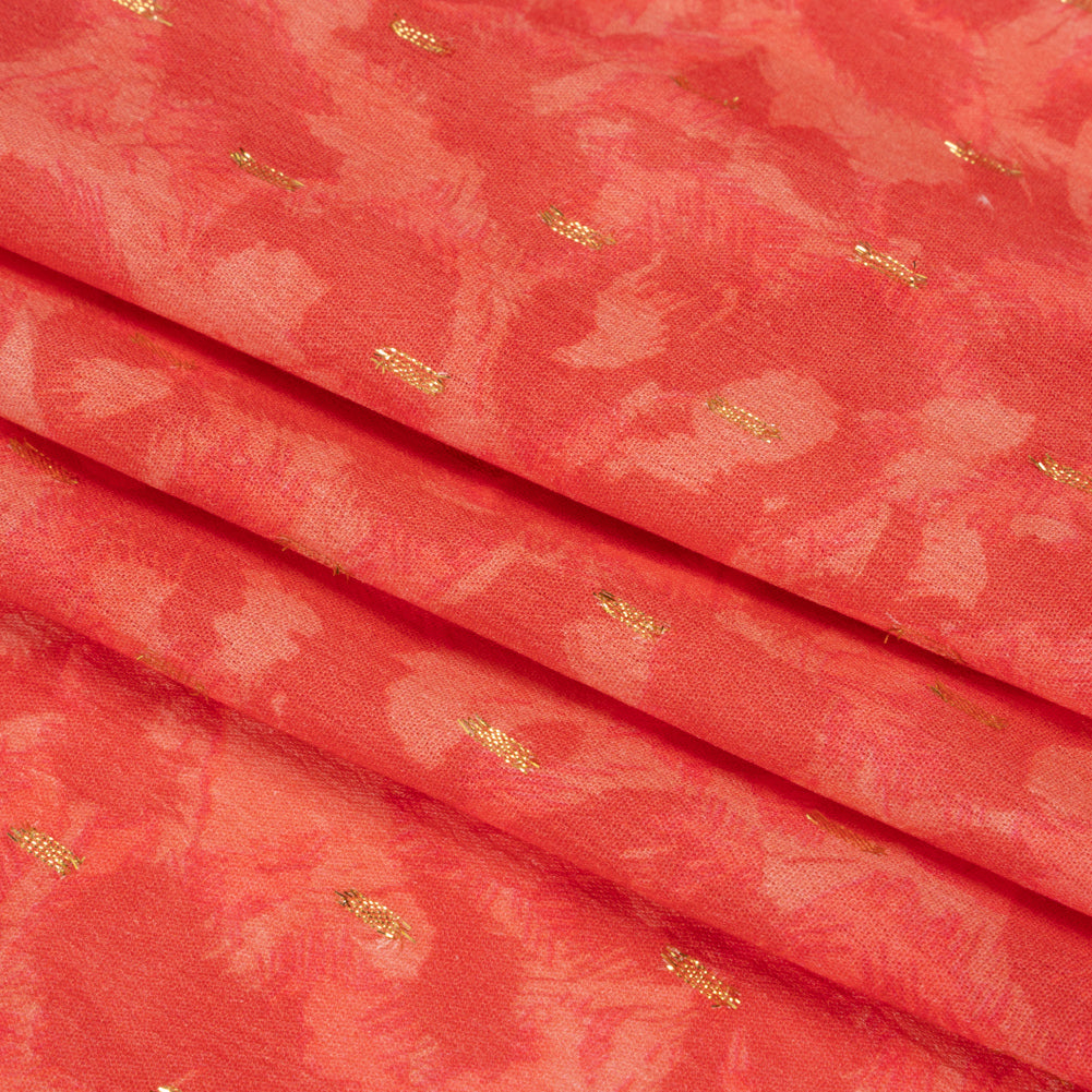 Mood Exclusive Carnation Creation Metallic Dotted Crinkled Viscose Crepe
