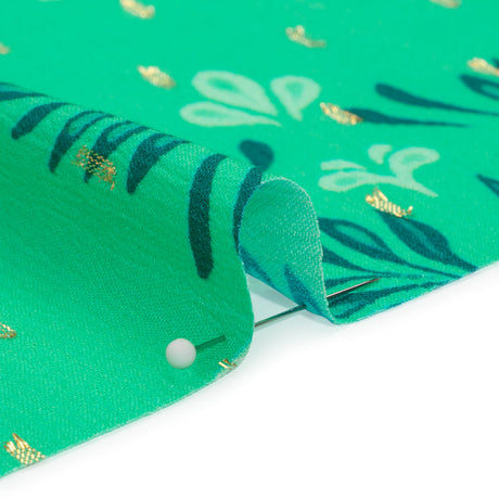 Mood Exclusive Aqua Synchronized Snapdragon Metallic Dotted Crinkled Viscose Crepe