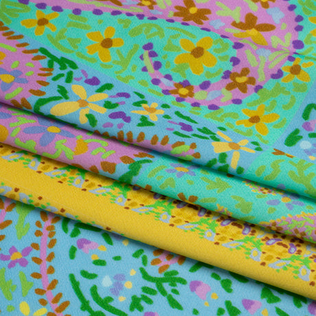 Mood Exclusive Yellow Parasol Park Sustainable Viscose Fluid Satin