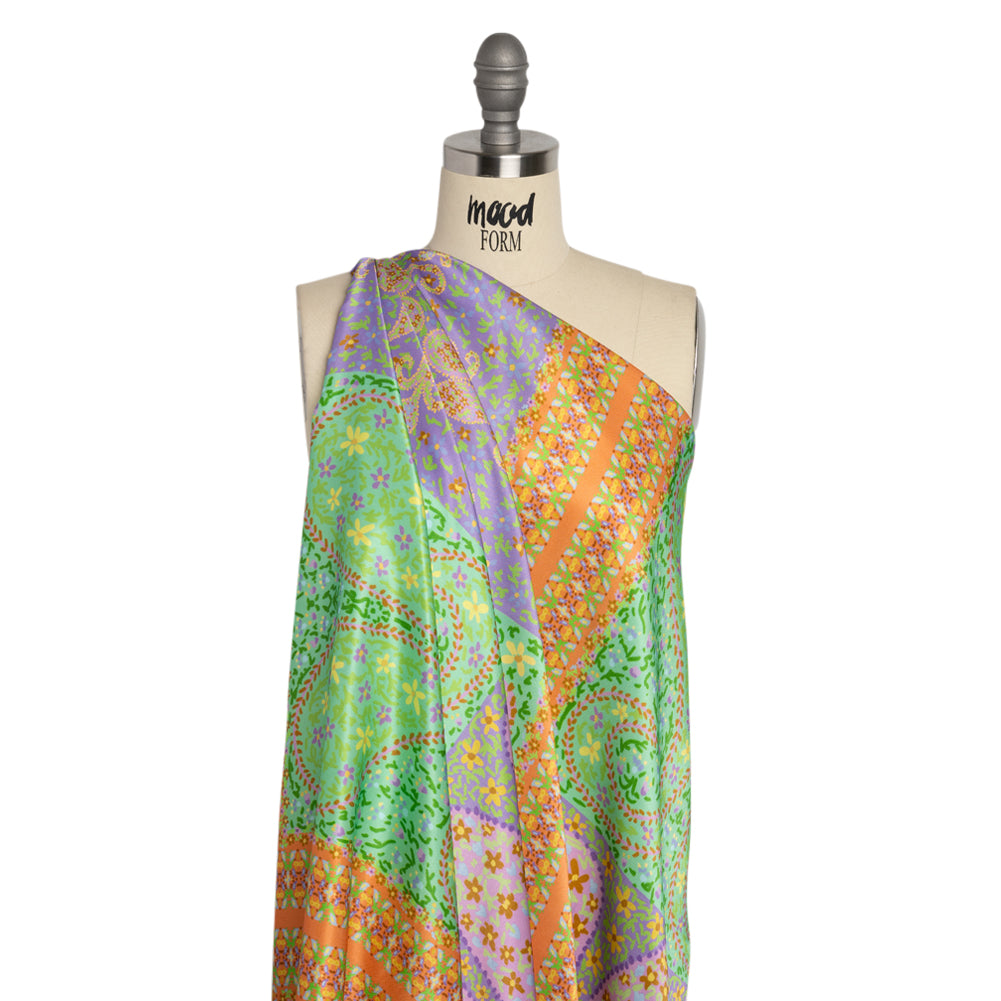 Mood Exclusive Orange Parasol Park Sustainable Viscose Fluid Satin