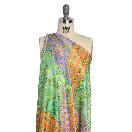 Mood Exclusive Orange Parasol Park Sustainable Viscose Fluid Satin