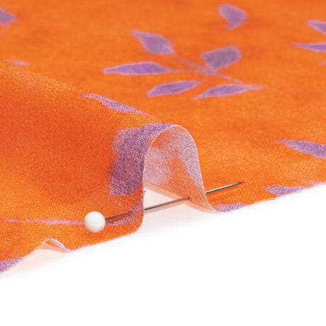 Mood Exclusive Orange and Purple Stamped on my Mind Viscose Georgette