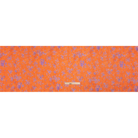 Mood Exclusive Orange and Purple Stamped on my Mind Viscose Georgette