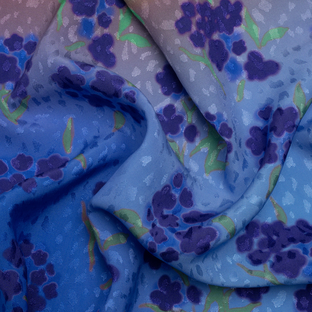 Mood Exclusive Blue New Growth Sustainable Animal Spots Viscose Jacquard