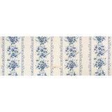 Brushed Stretch Cotton Twill Print - Navy and White Floral Stripes - Mood Exclusive Pathway to Paradise