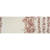 Brushed Stretch Cotton Twill Print - Cranberry Red and White Floral Border Stripes - Mood Exclusive Sanctuary Sketch