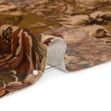 Brushed Stretch Cotton Twill Print - Rust and Olive Floral Patchwork - Mood Exclusive Vintage Vignettes