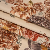 Brushed Stretch Cotton Twill Print - Beige and Brown Floral - Mood Exclusive Lunchtime at Washburn
