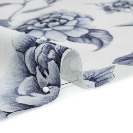 Brushed Stretch Cotton Twill Print - Gray and White Floral - Mood Exclusive Bushel and a Peck