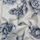 Brushed Stretch Cotton Twill Print - Gray and White Floral - Mood Exclusive Bushel and a Peck