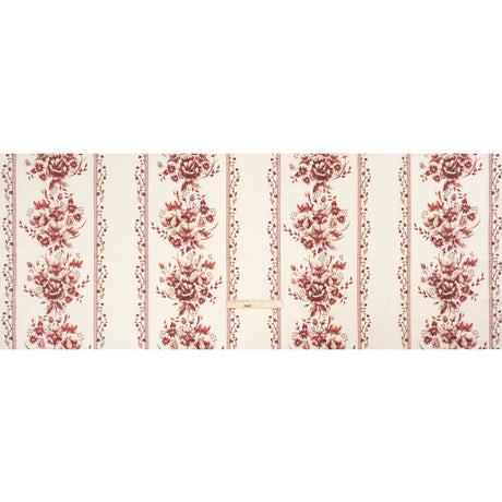 Brushed Stretch Cotton Twill Print - Burgundy and White Floral Stripes - Mood Exclusive Pathway to Paradise