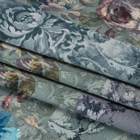 Brushed Stretch Cotton Twill Print - Blue Floral Patchwork - Mood Exclusive Vintage Vignettes