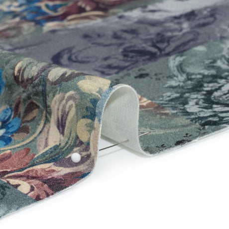 Brushed Stretch Cotton Twill Print - Blue Floral Patchwork - Mood Exclusive Vintage Vignettes