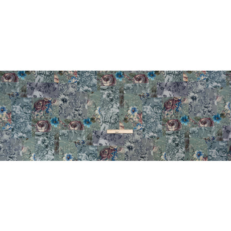 Brushed Stretch Cotton Twill Print - Blue Floral Patchwork - Mood Exclusive Vintage Vignettes