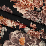 Brushed Stretch Cotton Twill Print - Black and Brown Floral - Mood Exclusive Lunchtime at Washburn