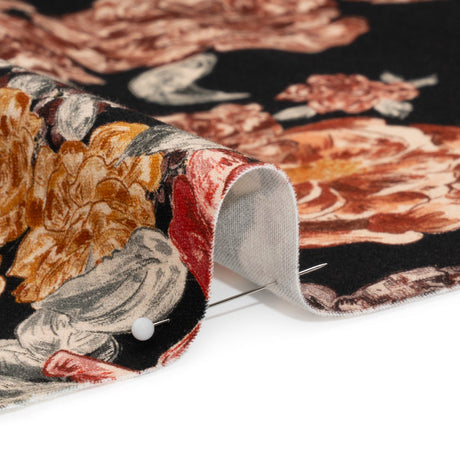 Brushed Stretch Cotton Twill Print - Black and Brown Floral - Mood Exclusive Lunchtime at Washburn