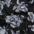 Brushed Stretch Cotton Twill Print - Midnight Navy and Blue Gray Floral - Mood Exclusive Bushel and a Peck