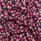 Stretch Cotton Twill Print - Navy and Pink Floral - Mood Exclusive Petals to Pick