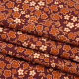 Stretch Cotton Twill Print - Burgundy, Rust and Peach Floral - Mood Exclusive September Sprouts