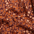 Stretch Cotton Twill Print - Burgundy, Rust and Peach Floral - Mood Exclusive September Sprouts