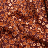 Stretch Cotton Twill Print - Burgundy, Rust and Peach Floral - Mood Exclusive September Sprouts