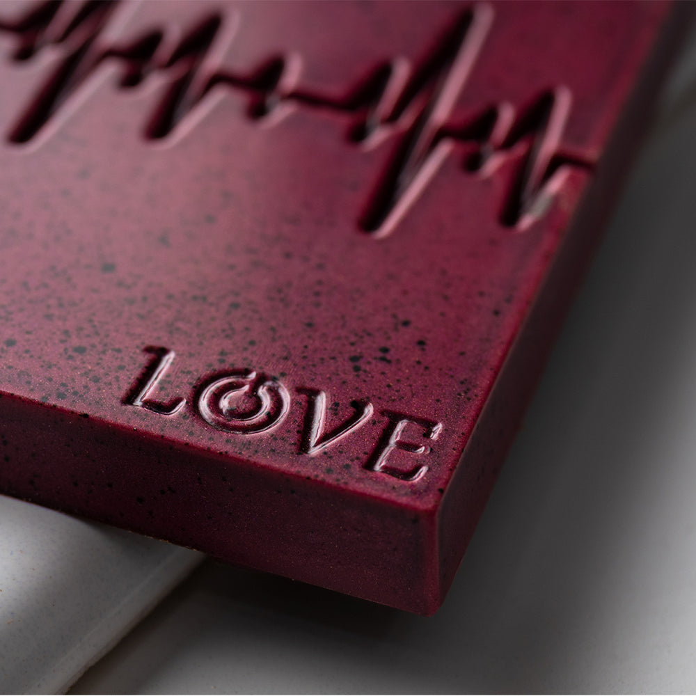 Greyas Polycarbonate Chocolate Mold, Heartbeat Bar by Luis Amado, 3 Cavities