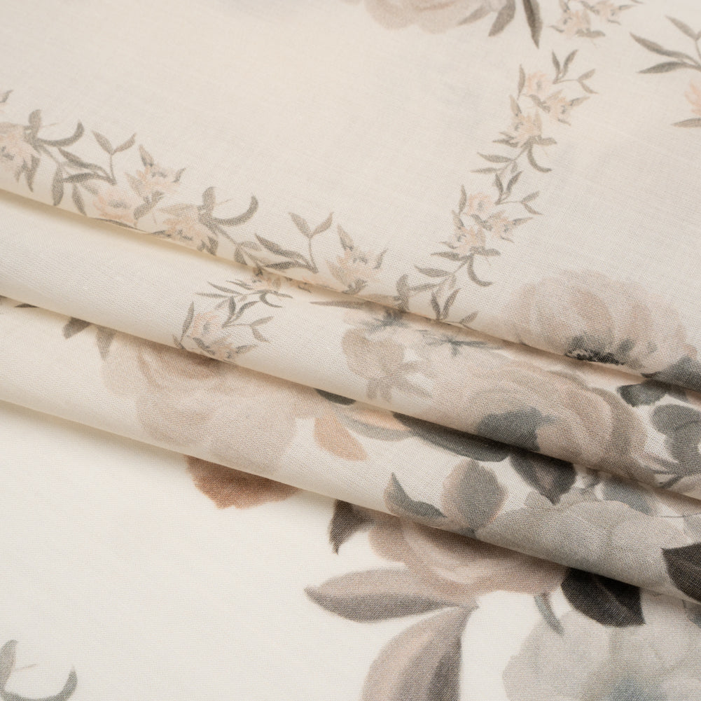 Mood Exclusive Cream Prosaic Petals Cotton Voile Panel